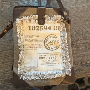 Brown and Tan Crossbody Bag